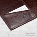 HISCOW Slim Leather Junior Padfolio, 5x8 Notepad Cover, Veg-Tanned Coffee - Image 6
