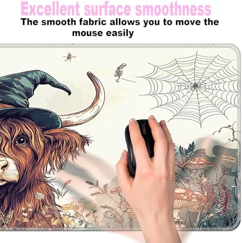 Keyboard Wrist Rest Set,Memory Foam Wrist Support Mouse Pad,31.5"x11.8" Desk Mat for Comfortable Typing & Pain Relief,Non-Slip Base for Office & Home Use - Cute Highland Cow - Image 5