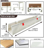 Under Desk Cable Management No Drill – 48" L x 6" W Cord Organizer, Upgraded Silicone Pads (No Scratch!), 16 Cable Slots, Washable PE Honeycomb Base, Fits Desks 0–2.1" Thick, Beige - Image 5