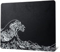 XVX Glass Gaming Mouse Pad, Black Kanagawa Hard Mousepads for Gaming,Professional Large Mouse Mat 16.2" x 12.2", Special Glass Surface with Improved Precision and Speed by GMKWTL