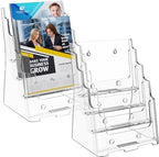 MaxGear Acrylic Brochure Holder 6"x9", 4 Tier, 2 Pack by MaxGear