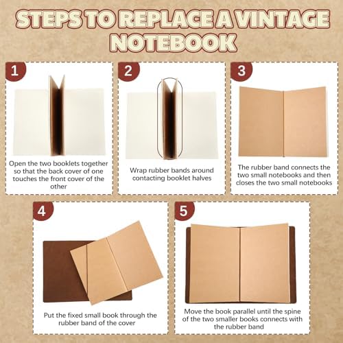 Traveling Refillable Leather Journal Notebook, Coffee Color, A5 Size - Image 4