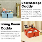 ALINK Plastic Classroom Caddy Organizer with Handle, 6-Pack 4 Compartments - Image 4