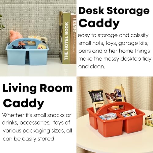ALINK Plastic Classroom Caddy Organizer with Handle, 6-Pack 4 Compartments - Image 4