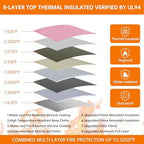 ENGPOW 5200°F File Box Fireproof Document Box with Lock,Heat Insulated Collapsible File Storage Organizer Box with Handle,Portable Home Office File Cabinet for Hanging Letter/Legal Size Folder, Pink - Image 4