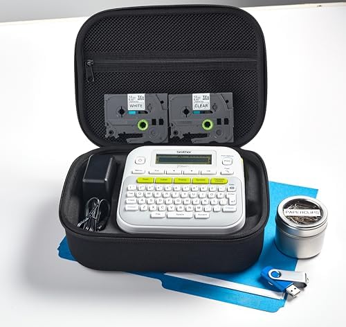 Brother PT-D210SV Monochrome Label Maker Bonus Bundle Comes with a Protective Carrying case, an Adapter, and Two Sample Genuine TZe Label Tapes for Added Value. - Image 4