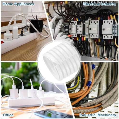 MECCANIXITY 1 1/2" 6.6ft Split Wire Loom Tubing w/Installation Tool White - Image 6