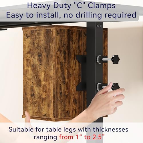 IBUYKE Under Desk Storage Cabinet Clamp on Desk Legs Shelf UTMZ012H - Image 5