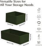 DIMJ Drawer Organizers Clothes, Set of 16 Dresser Organizer Bins, Fabric Closet Organizers and Storage, Shallow Drawer Dividers for Nursery, Clothing, Baby Clothes, Socks, Underwears, Tie (Green) - Image 2