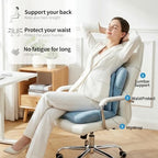 Seat Cushion with Backrest for Office Chair, Adjustable Back Support Cushion with Memory Foam, Folding Chair Cushion for Home Office, Floor Sitting, Gaming & Reading (Blue) - Image 4