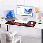 Large Keyboard Mouse Pad Set, Extended Mouse Pad+Keyboard Wrist Rest Support, Memory Foam Ergonomic Easy Typing, 4Pcs (31.5×11.8 in) Desk Pad Set for Office Home,Retro Train - Image 3