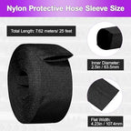 2.5" ID Nylon Protective Hose Sleeve, Nylon Protective Sleeve Nylon Protective Sheath Nylon Cable Cover for Welding Torch Hydraulic Hose, 25' Length, Black - Image 2