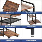 3-Tier Printer Stand with Storage Shelf and Power Outlet for Home Office - Image 3