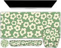 Large Mouse Pad with Wrist Support 4in1 Set, XXL Game Mousepad +Keyboard Wrist Rest+Mouse Wrist Rest+Coaster Ergonomic Design Gaming Mat for Home Office Table Computer I Vintage Groovy Flowers by NXZGO