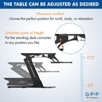 38 Inch Standing Desk Converter, Adjustable Height - Image 4
