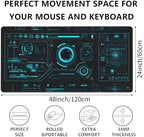 48x24in Cyberpunk Gaming Mouse Pad, Futuristic HUD Extended Desk Mat - Image 4