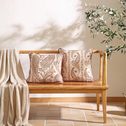 ISAENNE Vintage Linen Throw Pillow Cover,Set of 2,18"x18"-Chauffrey A - Image 6