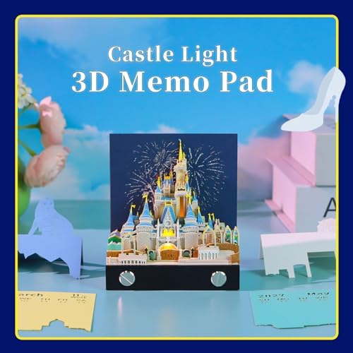 3D Calendar 2027,Time Piece Calendar 2027,Castle 3D Art Notepad Calendars,3D Memo Pad,Tear Away Calendars,Christmas Gift,New Year Gift/paper sculpture calendar (Cinderella Castle) - Image 5