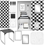Demonwer 10 Pcs Locker Accessories Kit Black White Checkered Locker Organizer Magnetic Whiteboard Mirror Pen Holder Pen for Storage Organizing Shelf Back to School Party Supply by Demonwer