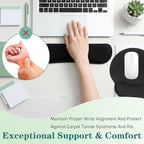 10 Pcs Ergonomic Mouse Pad and Keyboard with Wrist Support Set - Soft Memory Foam & Rubber Base Comfort Rest for Typing, Gaming, Computer, Laptop, Office, Home Use - Image 5