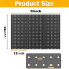 Pegboard Smith Metal Pegboard Panels 12" x 24", 3 Pack Black Wall Mounted Tool Organizer Boards, Heavy Duty Tool Storage Peg Board for Garage, Workbench, Office, Fits 1/4" Peg Hooks - Image 4