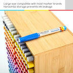 MEEDEN Bamboo Marker Holder Organizer: Holds 126 Pens with 18 Compartments - Image 5