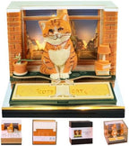 2027 3D Paper Carving Desk Calendar With LED Light (Orange Cat) by Divtada