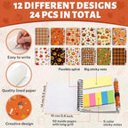 Fall Notebooks with Pens Bulk, 24 Sets, 5.5 x 4.7 Inch, Festive - Image 4