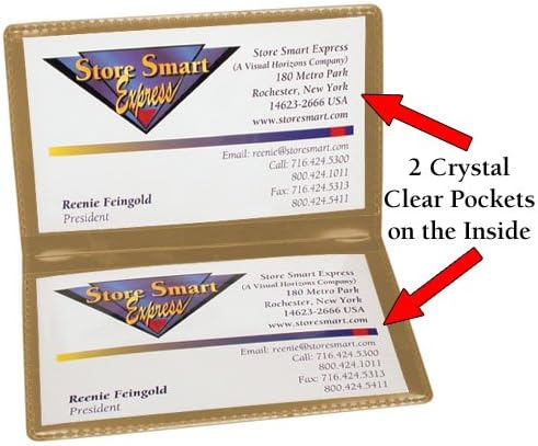 STORE SMART - Metallic Gold Folding Business Card Holders - 25 Pack - Polypropylene Plastic (RPP2915GD-25) - Image 5