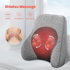 COMFIER Lumbar Support Pillow for Office Chair with 4 Shiatsu Massage Heads & Heat, Memory Foam Back Support for Computer Gaming Chair - Dark Gray - Image 3