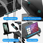 AboveTEK Laptop Stand, 20 Angles Two-Layer Height Adjustable Laptop Stands, Portable Laptop Riser with 360 Rotating Base Storage Space & Extra Phone Holders Compatible with 10''-17'' Laptops Black - Image 6