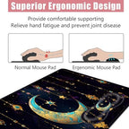 Large Keyboard Mouse Pad Set, Extended Mouse Pad+Keyboard Wrist Rest Support, Memory Foam Ergonomic Easy Typing, 4Pcs (31.5×11.8 in) Desk Pad Set for Office Home,Galaxy Moon Star - Image 5