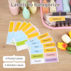 3 Pack Extra Large Clear Hard Shell Zipper Case with Labels, Pink - Image 4