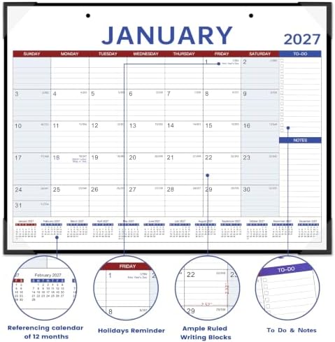 2027 Calendar - 2027 Desk Calendar Large, 22" x 17", Desk Calendar 2027 - Image 3