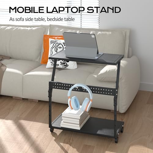 24In Large PC Stand, 5 Levels Height Adjustable Computer Tower Stand with Wheels and Hooks, CPU Holder Cart for Floor, Carpet and Under Desk, Easy Assembly（NOT Including Power Strips） - Image 7