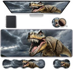 Ergonomic Keyboard Wrist Rest & Mouse Pad Wrist Rest Set, Large XXL Gaming Desk Mat 31.5"x 11.8" with Memory Foam, Easy Typing Pain Relief for Office & Home, Dinosaur by Unknown