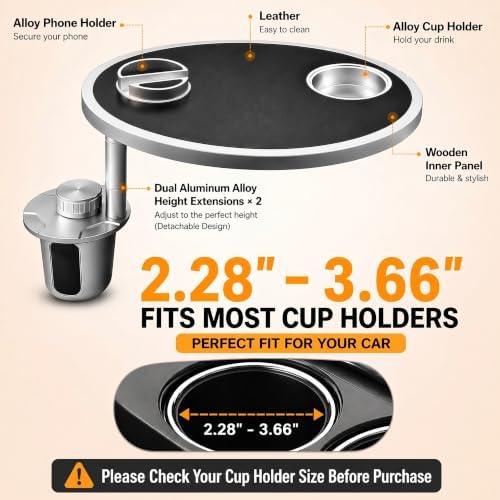 Car Desk for Laptop 360° Rotating Tesla Tray with Cup Holder Phone Stand - Image 4