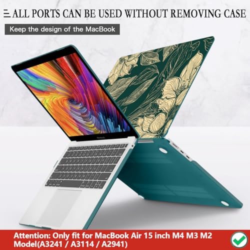 CISSOOK for MacBook Air 15 inch Case 2023 2024 2025 2026 Elegant Floral - Image 5
