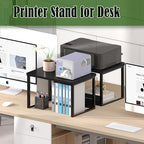 MARTY Desktop Printer Stand 2 Pack Printer Shelf for Desk Home/Office,Black - Image 2