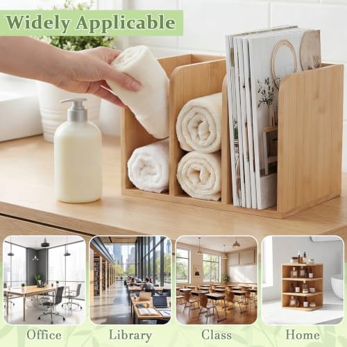 Novabright Bamboo Wooden 3-compartment File Magazine Holder, Suit for B5 - Image 6