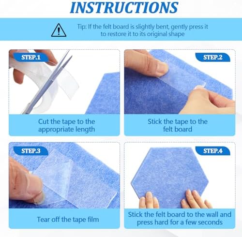 6.7 x 5.9 in 16 Pcs Hexagon Cork Board Tiles, Felt Pin Boards, Ocean - Image 5