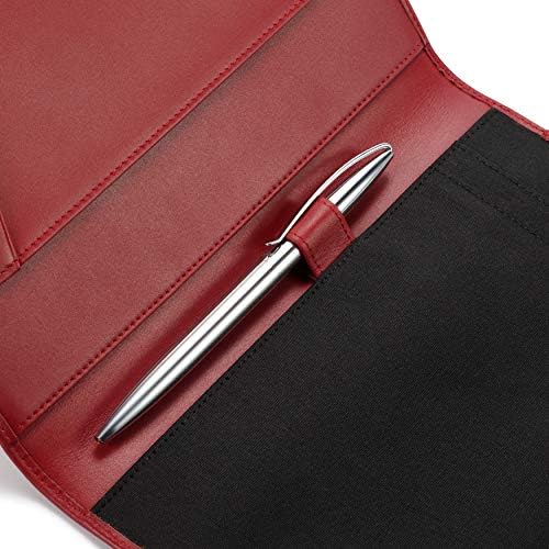 HISCOW Slim Leather Junior Padfolio, 5x8 Notepad Cover, Bordeaux - Image 4