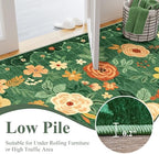 DUKINO 3x8 Kitchen Runner Rug, Washable Rug for Hallway Non Slip Dark Green - Image 7