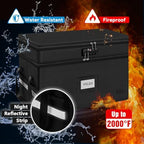 Large Fireproof Document Box with Lock, 2 Layer File Storage Organizer Box - Image 6
