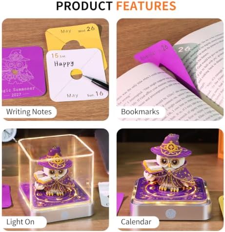 3D Time Piece Calendar, 2027 Desk Calendar With LED Light, 3d Tree Memo Pad Creative Desk Calendar, Christmas Gift for Colleague Friend, Desktop Decoration (SUMMONER) - Image 4