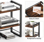 Office Desk Shelf Organizer, Wood Desktop Bookshelf Supplies Storage Rack, Shelf for Top of Desk and Dresser (Brown-2 Tier) - Image 6