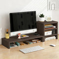 Solid Wood Monitor Stand Riser & Laptop Stand Desk Organizer - Office Accessories for PC Workspace, Computer Organization, Countertop Hutch Light Brown Log Combination 1 by Unknown