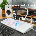 DeskBoard Buddy Desktop Whiteboard + 2 Markers (White with Wireless Charger) - Image 5