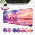 Desk Mat, Mouse Pad with Wrist Rest, 4-in-1 Large Mouse Pads for Desk, Ergonomic Mouse Pad and Keyboard Wrist Rest Gaming Keyboard Mat for Office,Flamingo Love by EFGWSDER