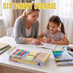 Clear Document Box, Deep A4 Paper Storage Organizer with Snap Latches, Stackable File Case for Certificates Photos Letter Size, Magazine Protector, 14.37" x 9.44" x 2.75" (2 Pack), Yellow - Image 6